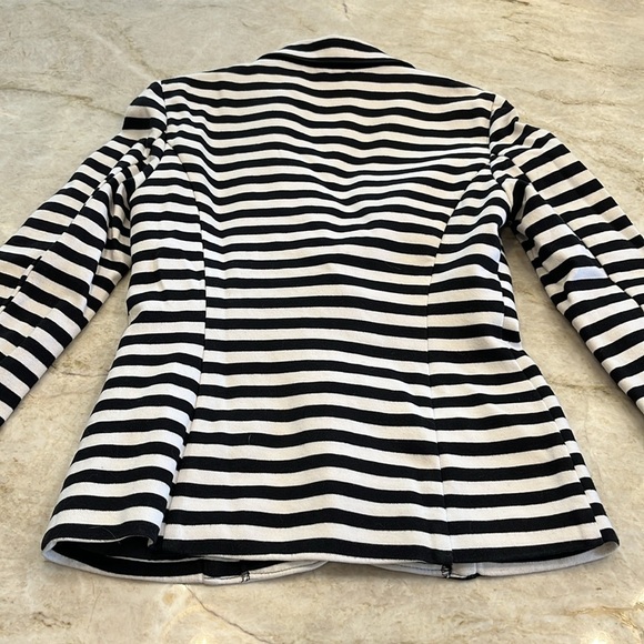 Forever 21 Striped Blazer | Black & White | Fitted‎ Jersey Knit | Size S - Picture 8 of 12